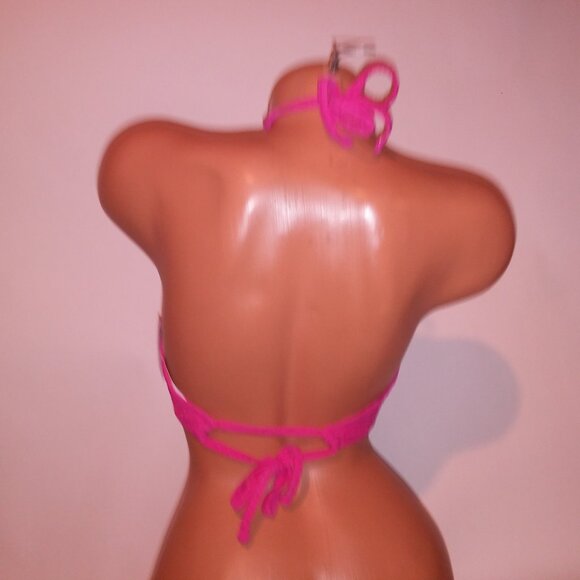 Victoria Secret Swim Bikini Top & Bottom Pink Textured Convertible String Remova - Picture 12 of 16